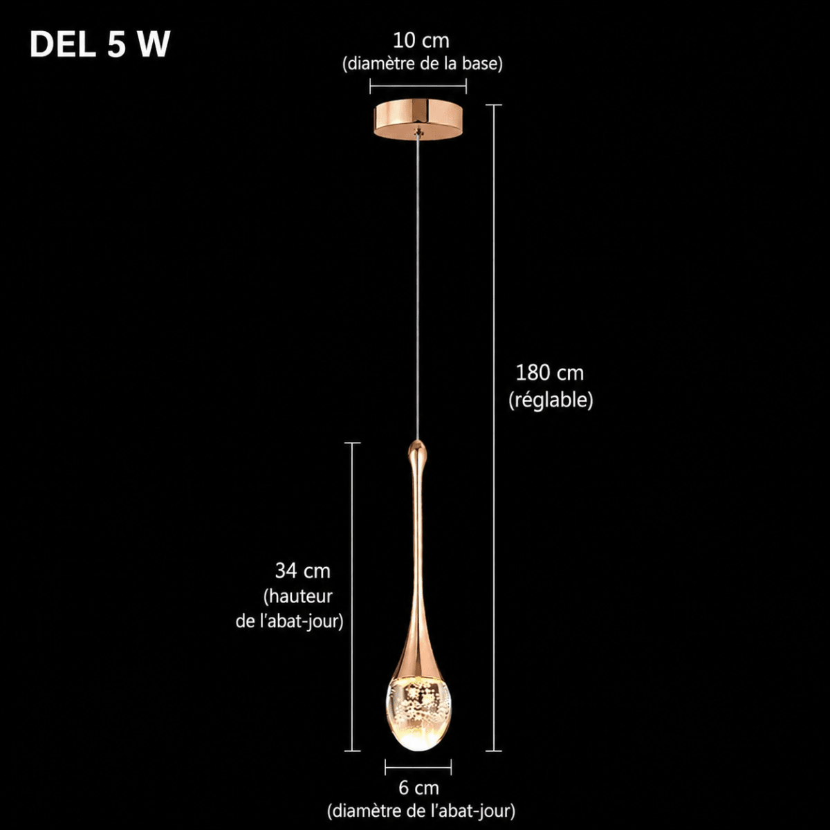 Suspension Goutte en Cristal à Bulles — 1 à 3 Têtes LED | BULLE™ - Lampes Design