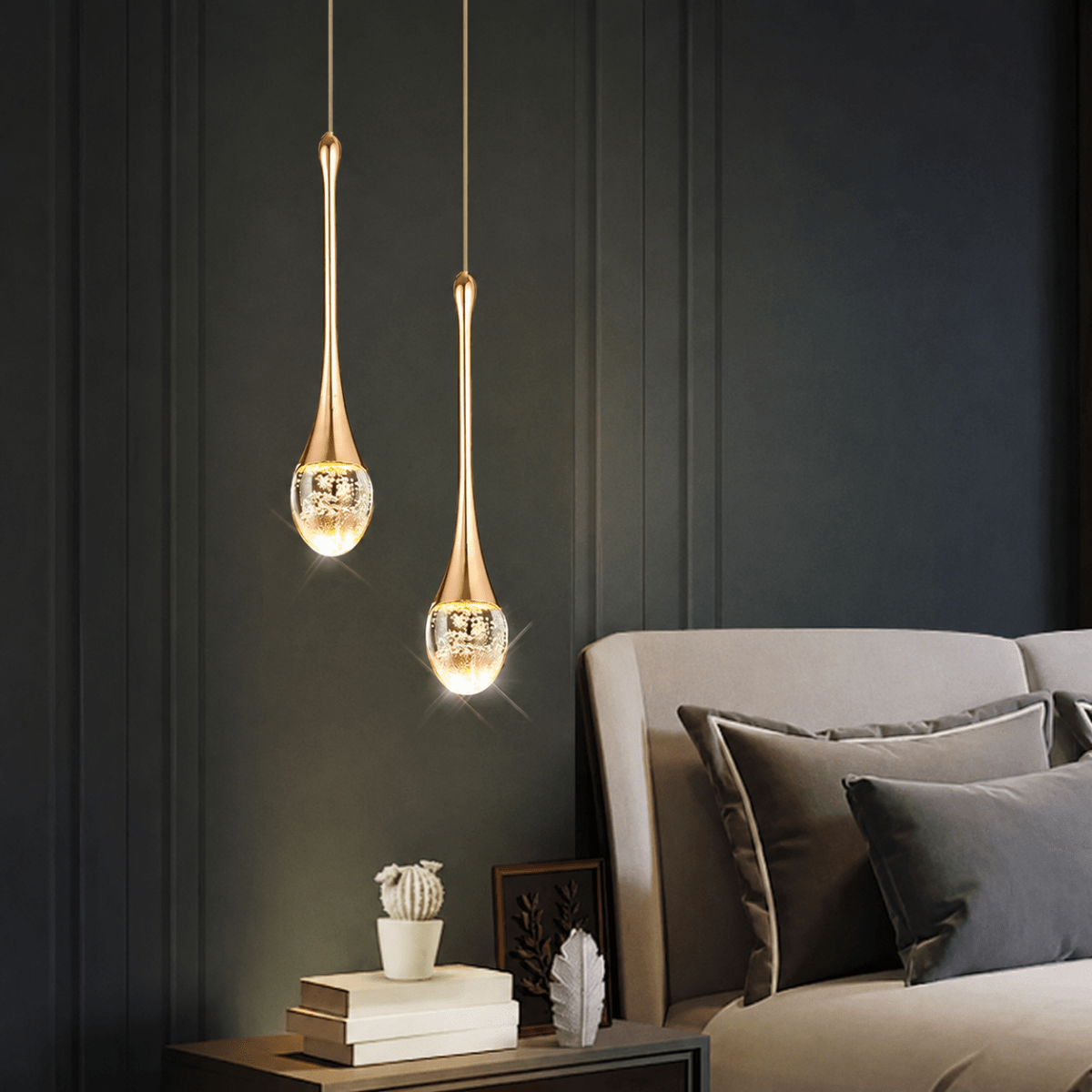 Suspension Goutte en Cristal à Bulles — 1 à 3 Têtes LED | BULLE™ - Lampes Design