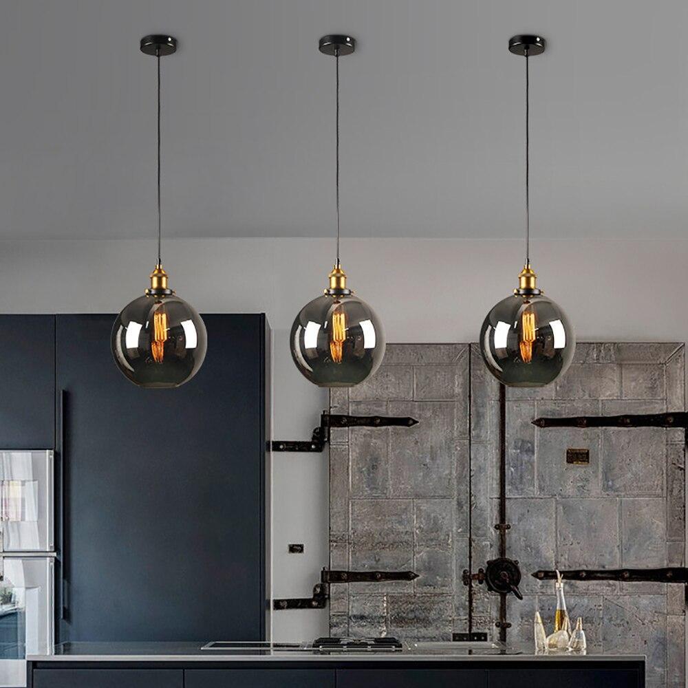 Suspension Industrielle en Verre Fumé et Laiton — Design Loft pour Salon ou Cuisine | FUME™ - Lampes Design