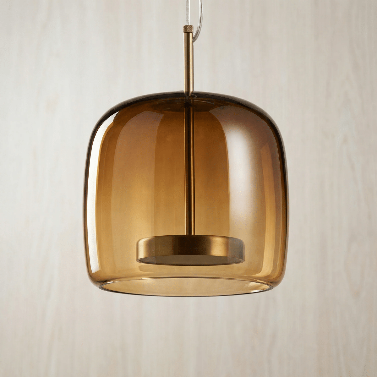 Suspension Luminaire en Verre Ambrée | LED Dimmable Design Contemporain - Lampes Design