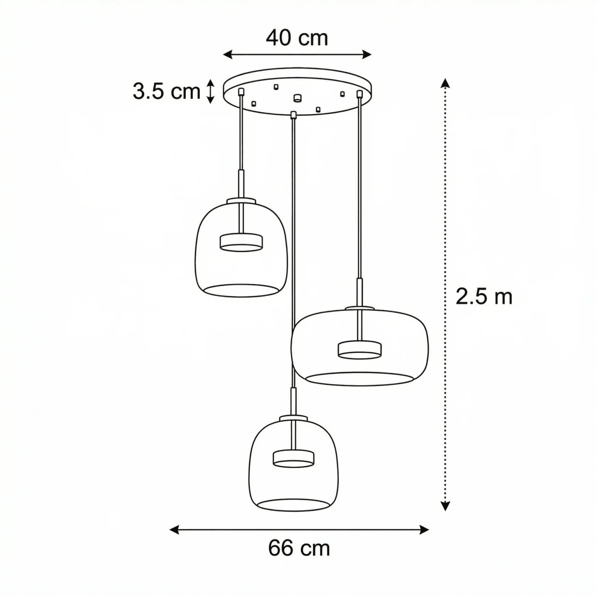 Suspension Luminaire en Verre Ambrée | LED Dimmable Design Contemporain - Lampes Design