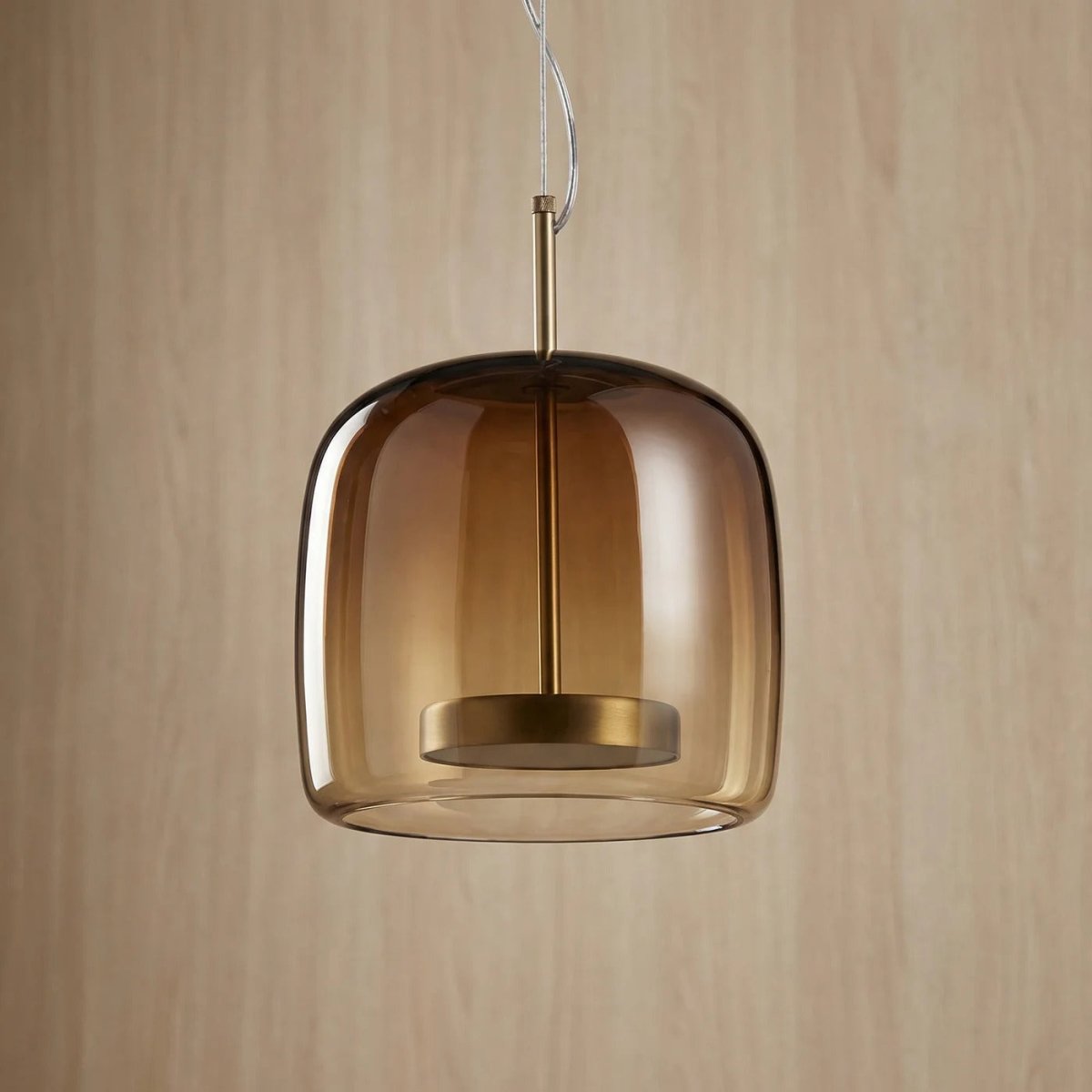 Suspension Luminaire en Verre Ambrée | LED Dimmable Design Contemporain - Lampes Design