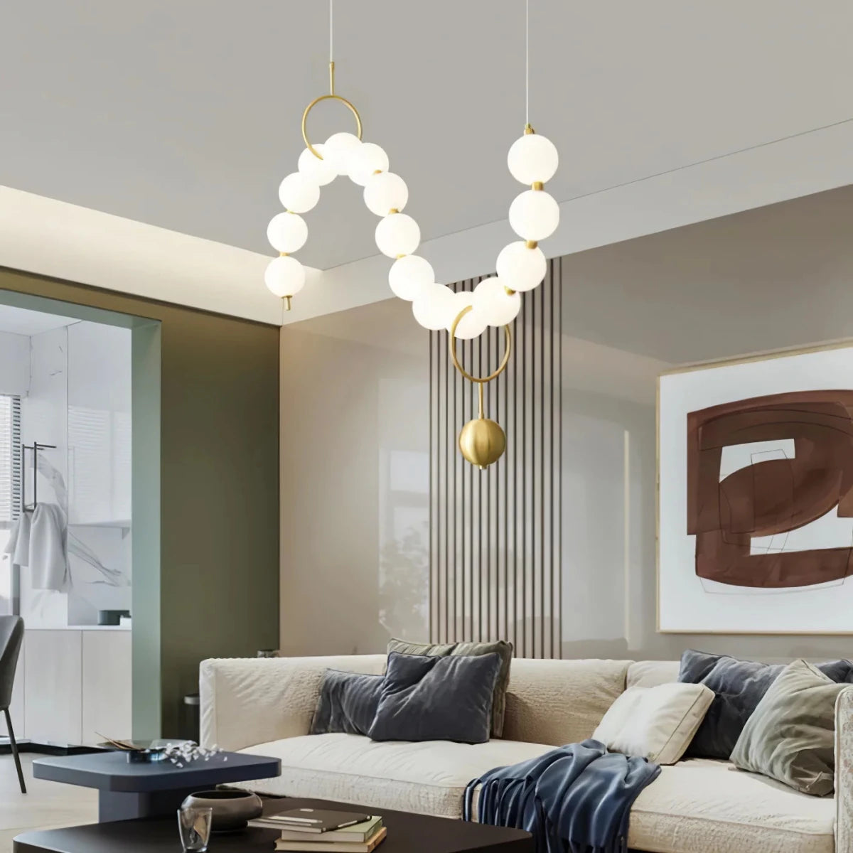 Suspension Multi-Points Façon Collier de Perles — Lustre Style Bar & Restaurant | GRAIN™ - Lampes Design