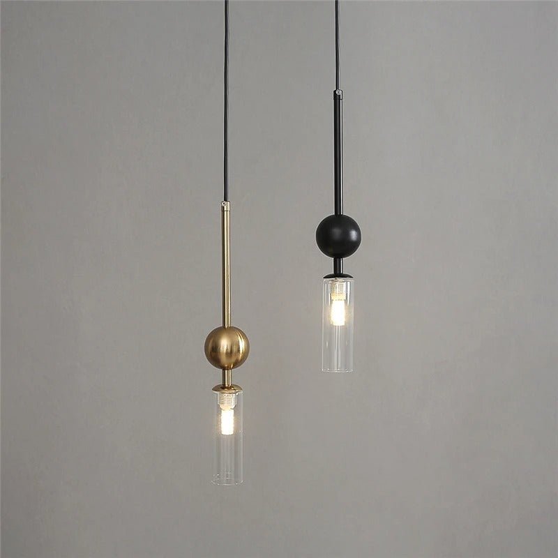 Suspension Nordique en Verre Soufflé et Fer Plaqué — Ampoule G9 Incluse | STOCKHOLM™ - Lampes Design