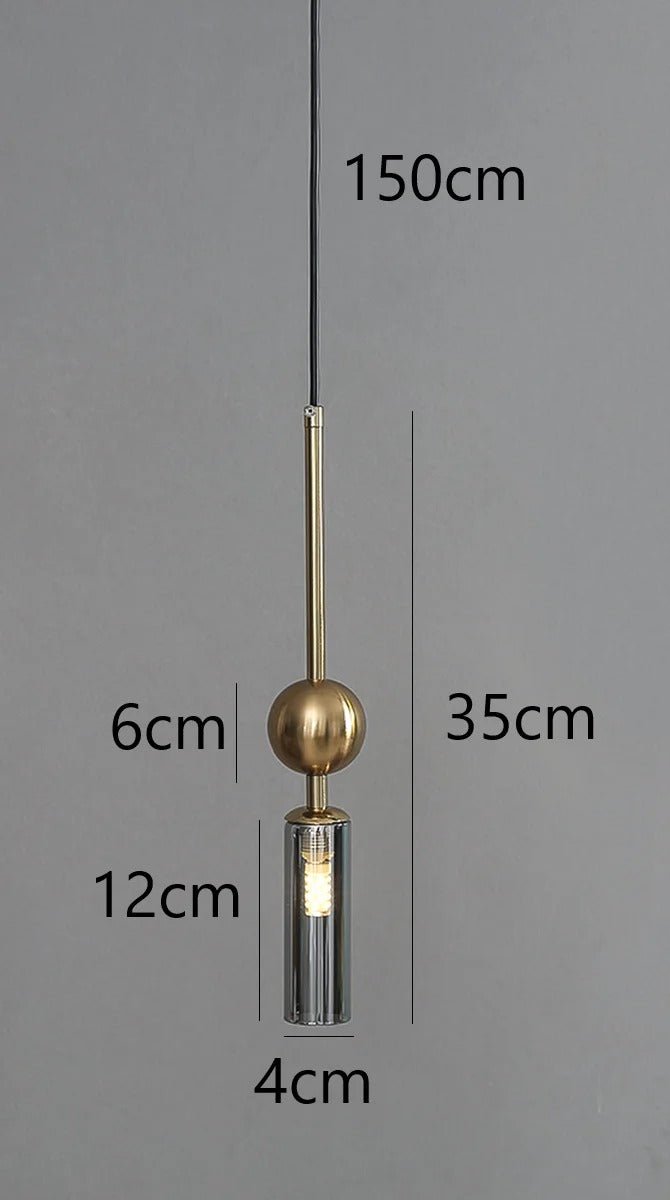 Suspension Nordique en Verre Soufflé et Fer Plaqué — Ampoule G9 Incluse | STOCKHOLM™ - Lampes Design