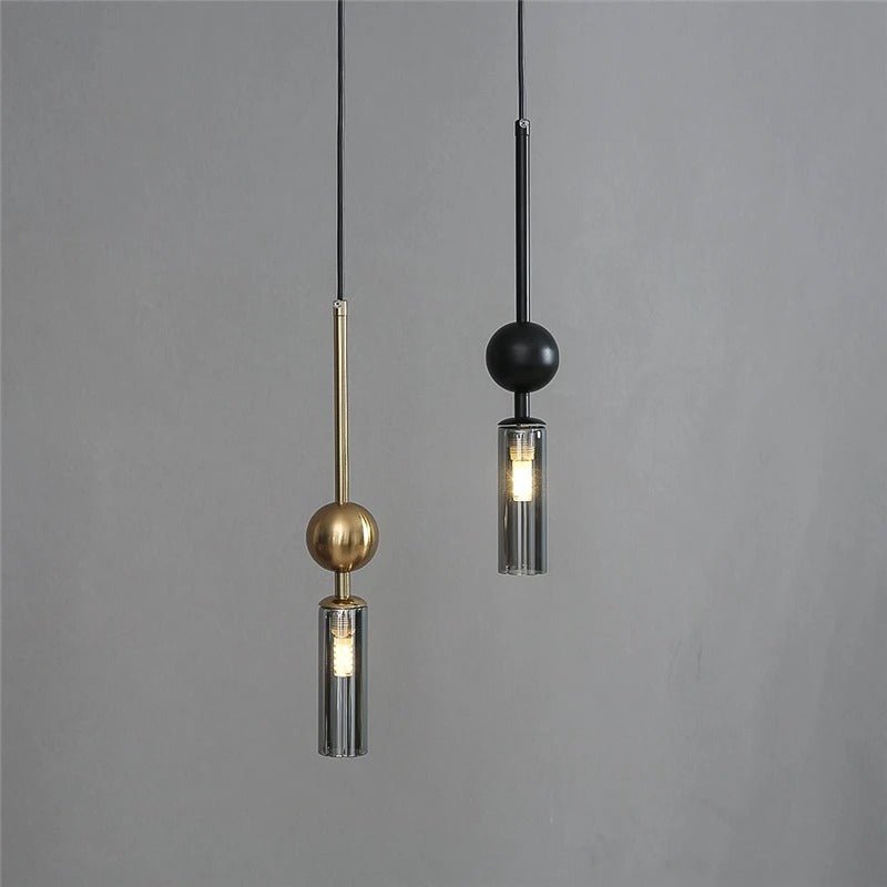 Suspension Nordique en Verre Soufflé et Fer Plaqué — Ampoule G9 Incluse | STOCKHOLM™ - Lampes Design