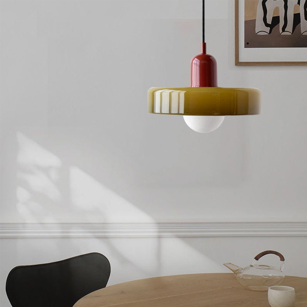 Suspension nordique rétro en verre coloré | Freya - Lampes Design