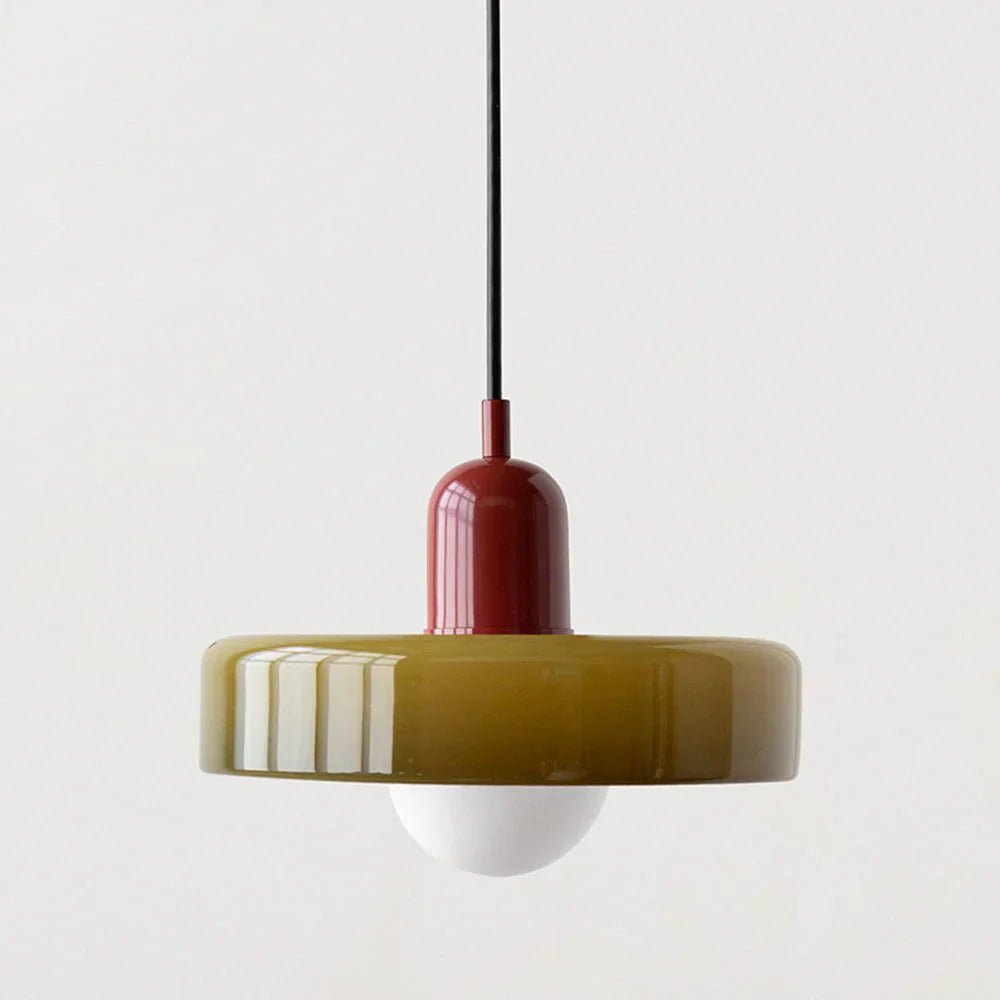 Suspension nordique rétro en verre coloré | Freya - Lampes Design