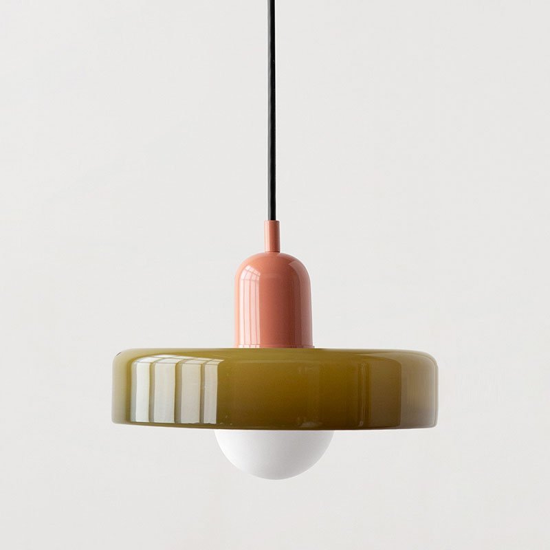 Suspension nordique rétro en verre coloré | Freya - Lampes Design