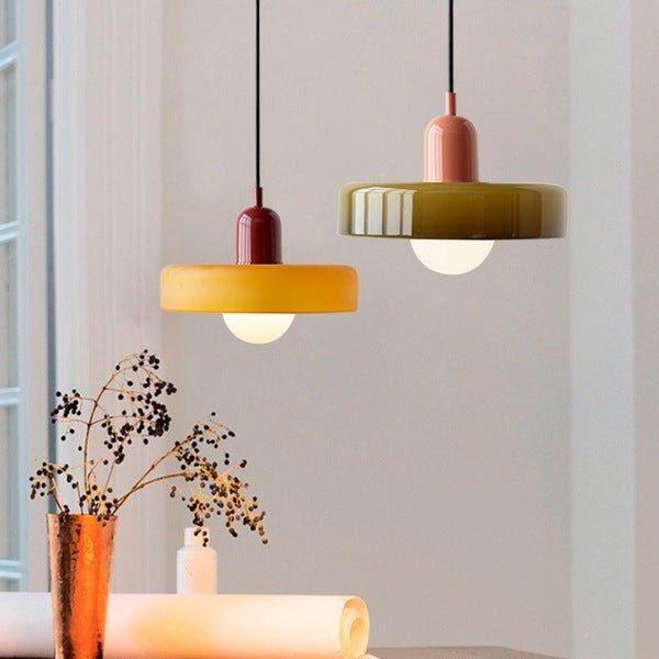 Suspension nordique rétro en verre coloré | Freya - Lampes Design