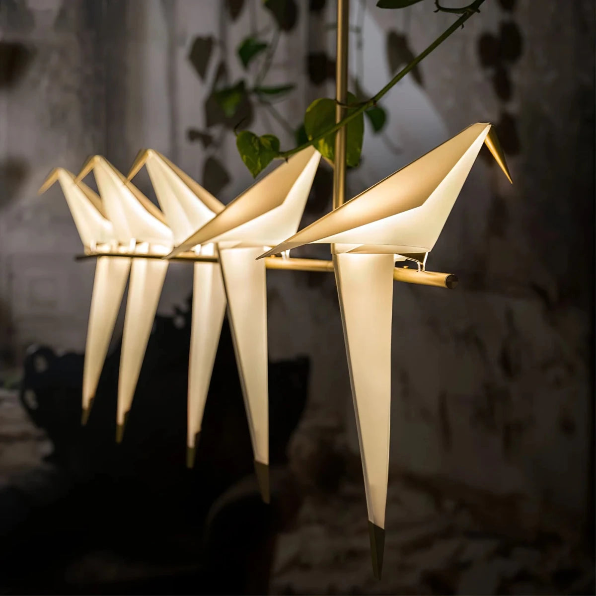 Suspension Oiseaux en Papier Multi-Têtes — Lustre Design Nordique | GRUE™ - Lampes Design