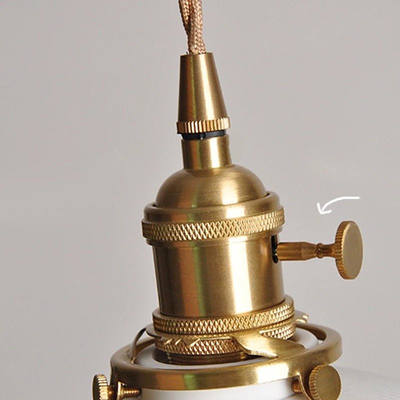 Suspension Rétro Japonaise en Céramique Blanche et Bronze | OSAKA™ - Lampes Design
