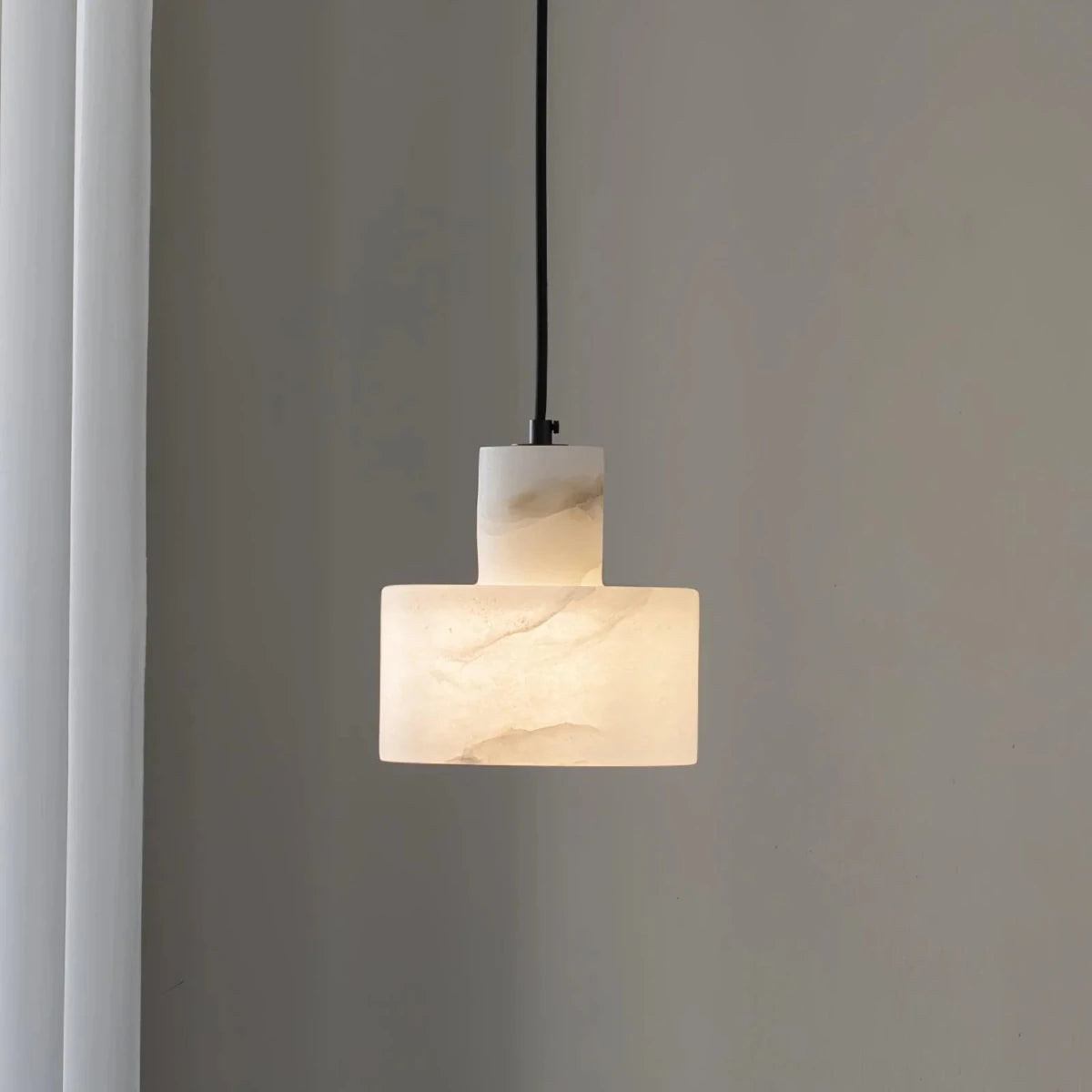 Suspension Sphère en Marbre & Cuivre — Petit Lustre Anti-Lumière Bleue | AGATE™ - Lampes Design