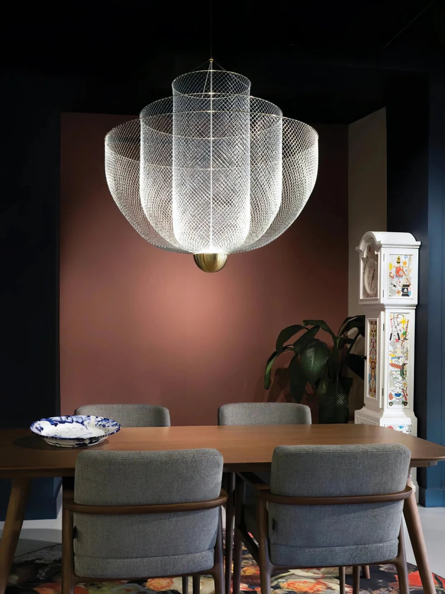 Suspension Sphère Grille Métallique — Lustre Minimaliste Style Néerlandais | MAILLE™ - Lampes Design
