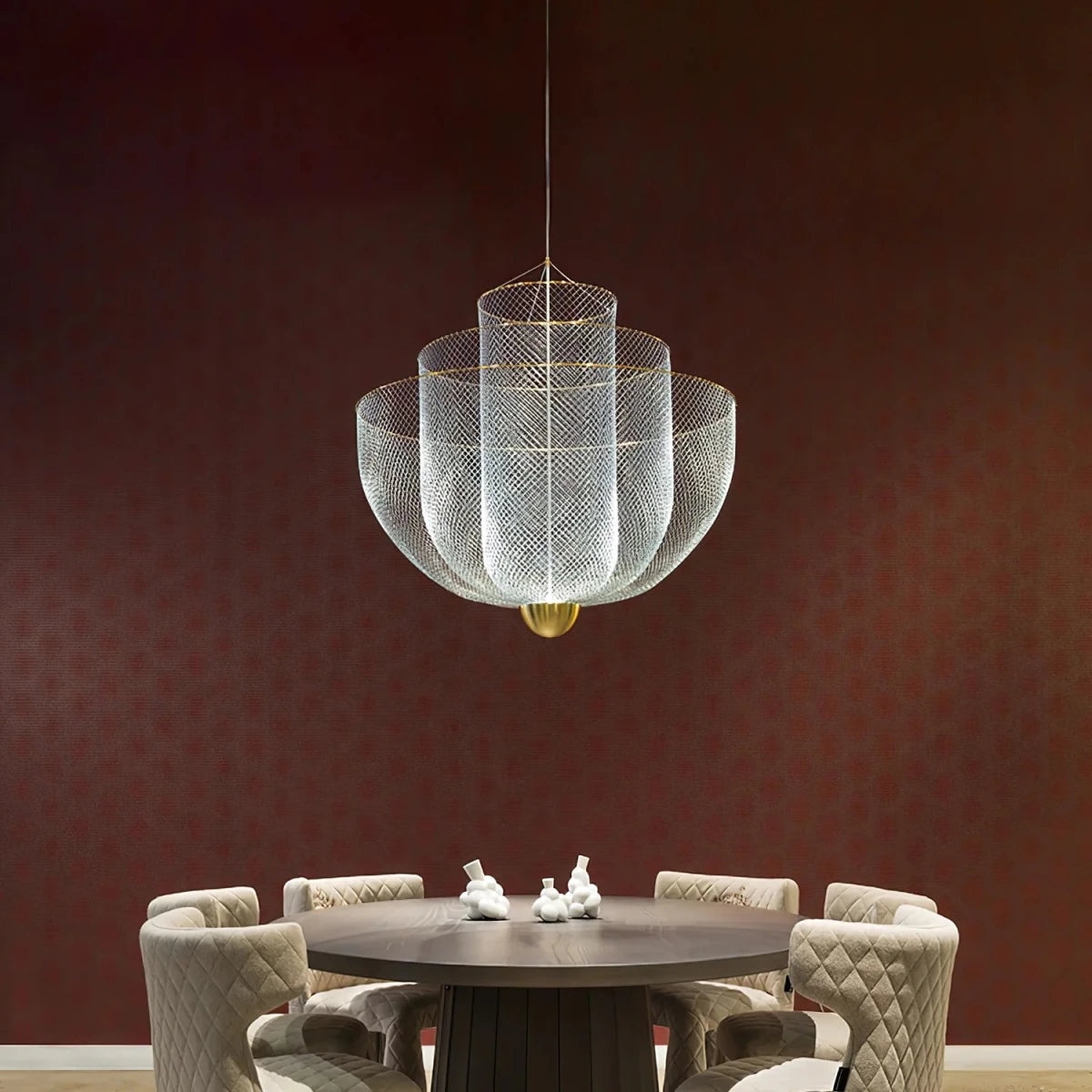 Suspension Sphère Grille Métallique — Lustre Minimaliste Style Néerlandais | MAILLE™ - Lampes Design