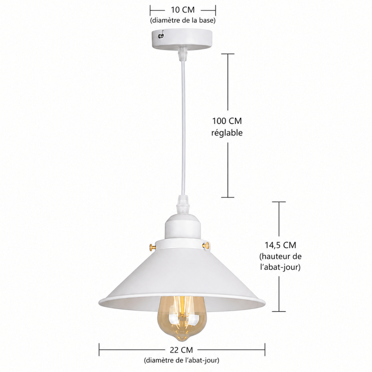 Suspension Vintage Loft Rétro en Métal — E27, Nombreux Coloris | DATCHA™ - Lampes Design