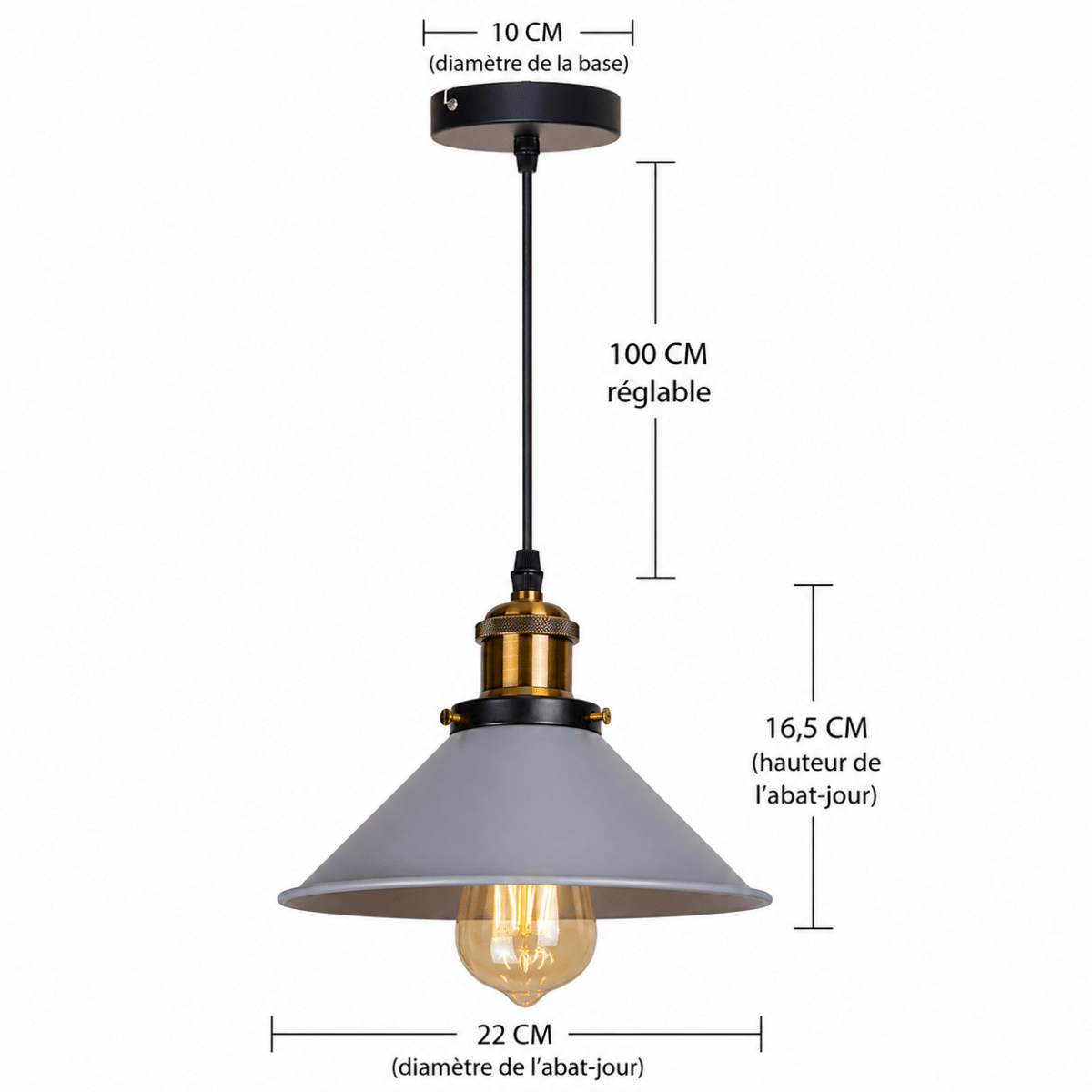 Suspension Vintage Loft Rétro en Métal — E27, Nombreux Coloris | DATCHA™ - Lampes Design