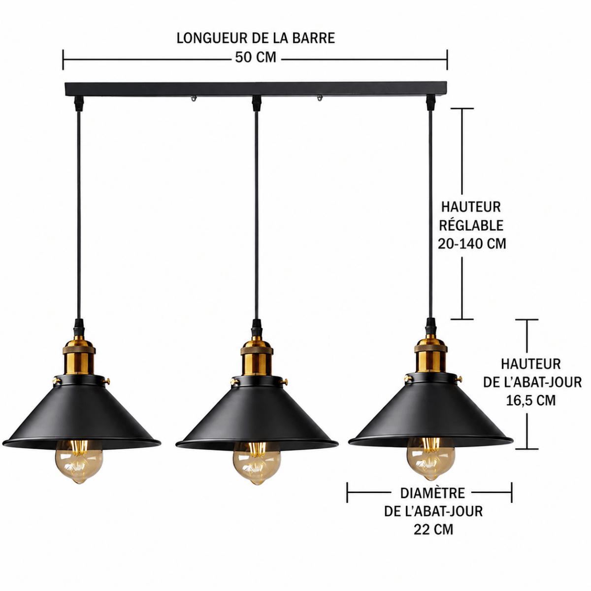 Suspension Vintage Loft Rétro en Métal — E27, Nombreux Coloris | DATCHA™ - Lampes Design