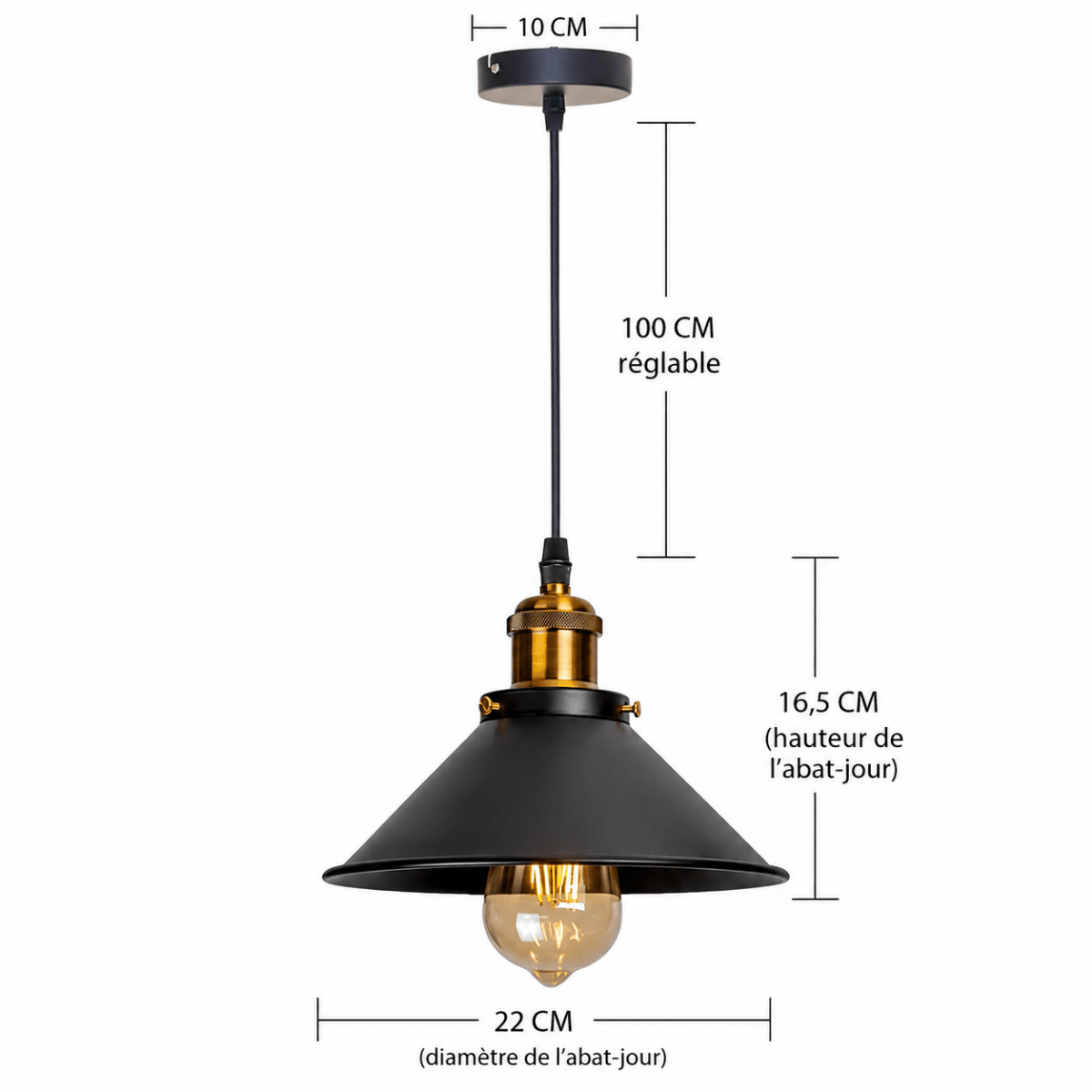 Suspension Vintage Loft Rétro en Métal — E27, Nombreux Coloris | DATCHA™ - Lampes Design