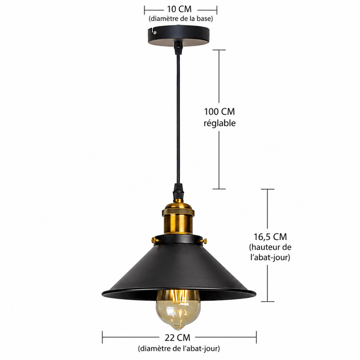 Suspension Vintage Loft Rétro en Métal — E27, Nombreux Coloris | DATCHA™ - Lampes Design